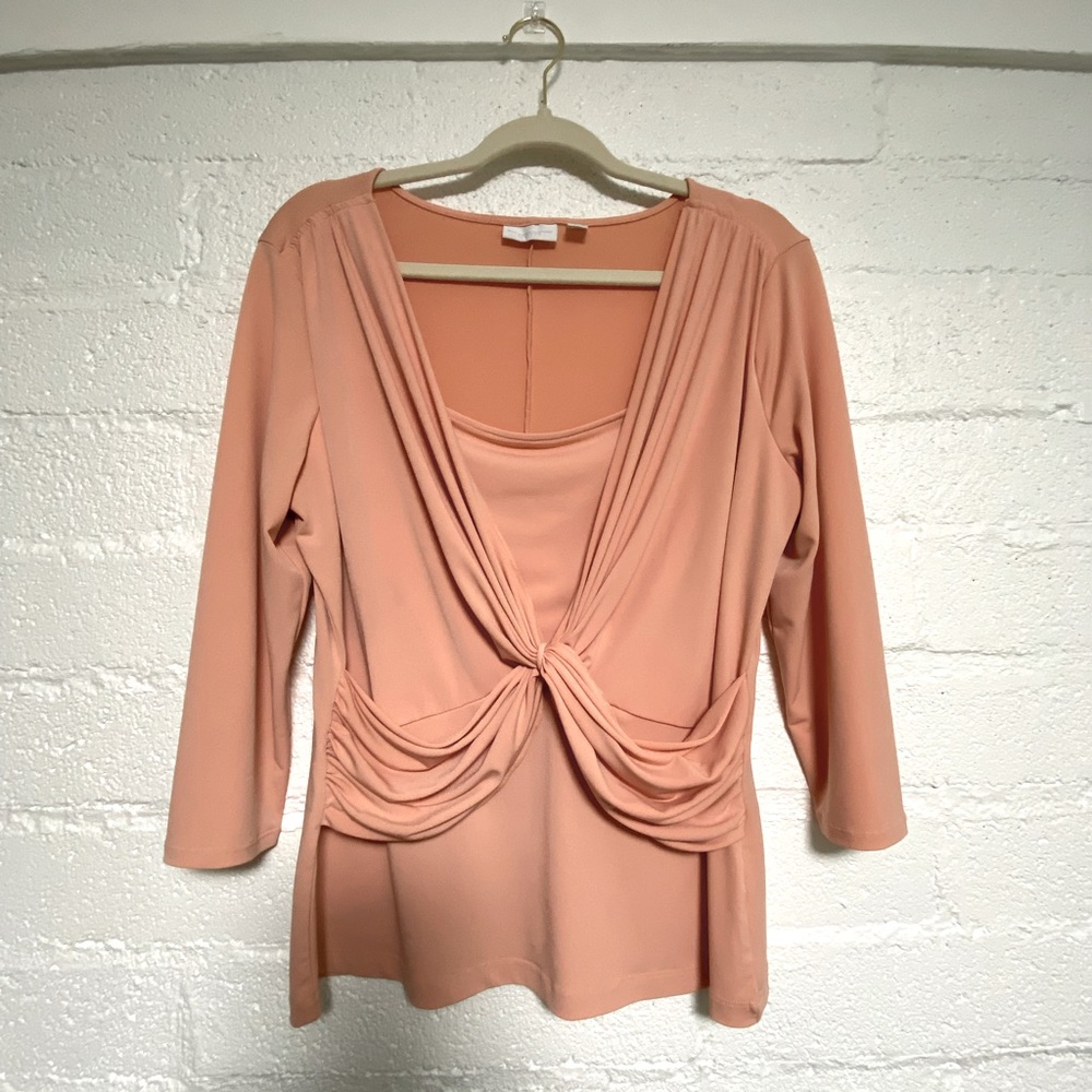 New York & Company Wrap Blouse Large